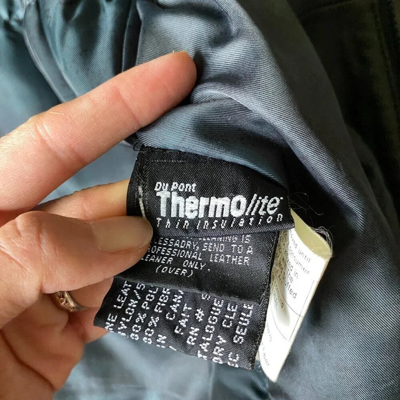 DANIER Oversized Long Black Cinched Waist Authentic Leather Jacket Coat Size L - Picture 14 of 16